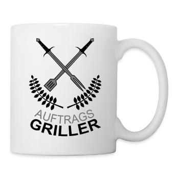 Auftragsgriller Grill Meister BBQ Profi Fleisch - Tasse - Weiß - Rechts
