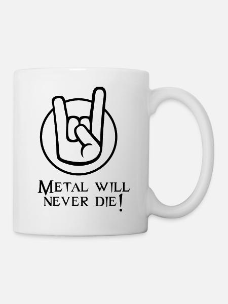 Metal will never die - Tasse - Weiß
