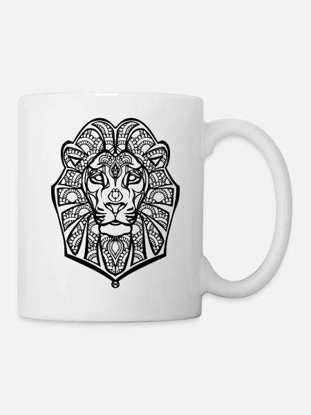 Henna lion - Mug blanc - blanc
