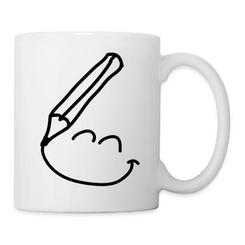 doodle_smiley_1c - Mug blanc - blanc - Droite