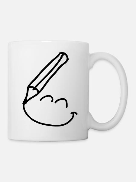doodle_smiley_1c - Mug blanc - blanc