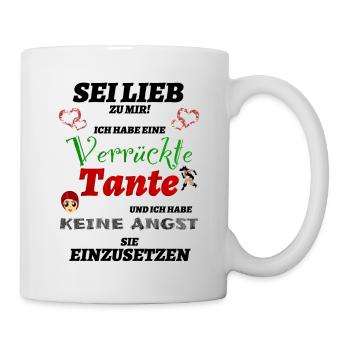 Verrückte Tante - Tasse - Weiß - Rechts