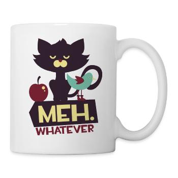Katze - Vogel - Tiere Haustier niedlich - whatever - Tasse - Weiß - Rechts