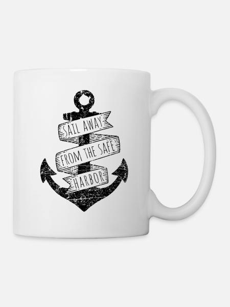 Sail Away - Anker 2C - Tasse - Weiß