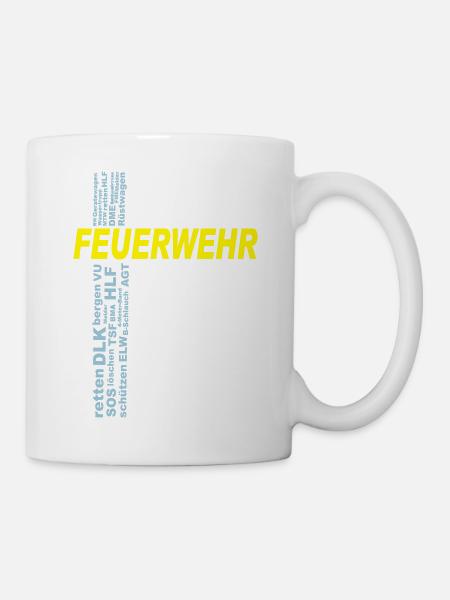 Feuerwehr Shirt mit deinem eigenen Stadtnamen - Tasse - Weiß