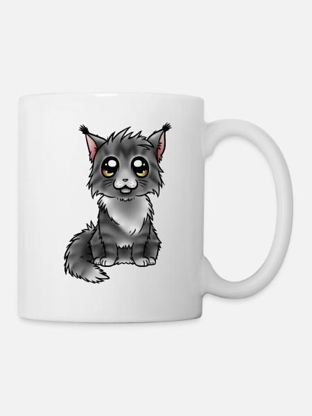 Maine Coon - Black Silver - Mug blanc - blanc