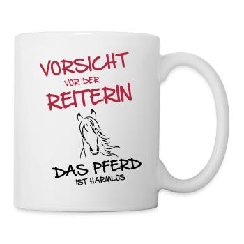 Vorsicht vor der Reiterin - Tasse - Weiß - Rechts