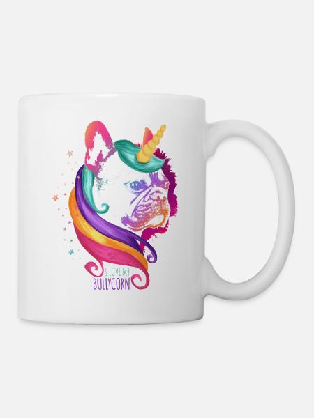 I love my Bullycorn - Französische Bulldogge - Tasse - Weiß