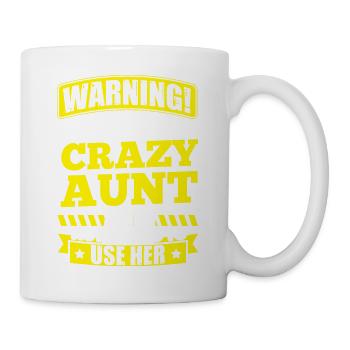 AUNT WARNING CRAZY AUNT - Tasse - Weiß - Rechts