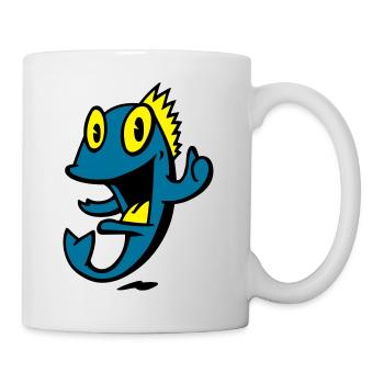marine smiling fish - Mug - white - Right