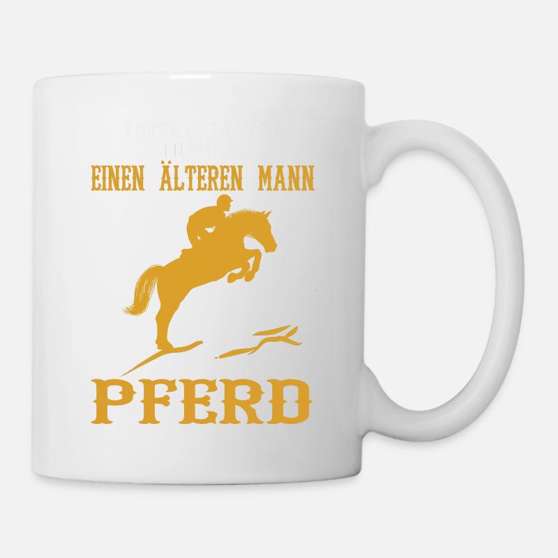 Alter Mann Pferd - Tasse - Weiß