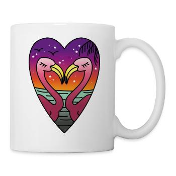 Flamingos - Tasse - Weiß - Rechts