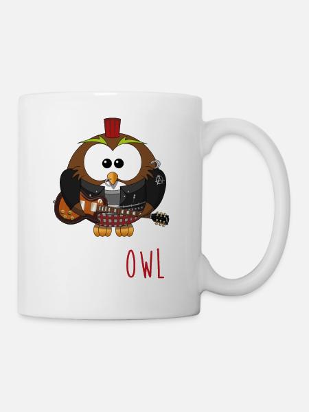 Süße Eule! Hardcowl! Owl lustig funny witzig cute - Tasse - Weiß