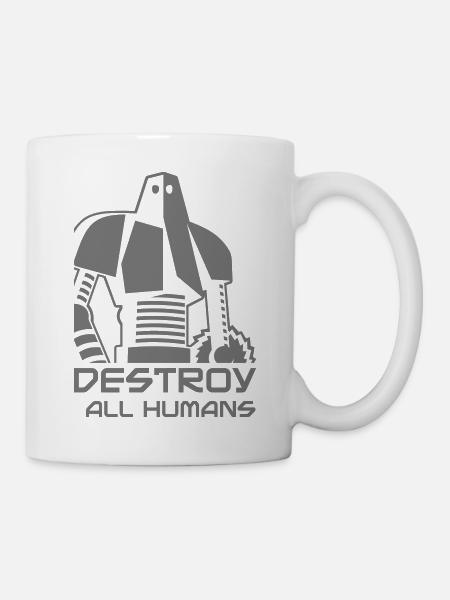 robot_destroy - Tasse - Weiß