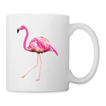 Flamingo poly rays pink summer pink bird - Mug - white - Right