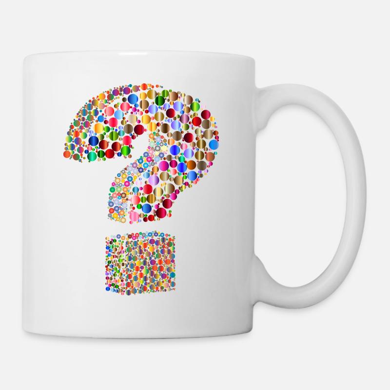 point d'interrogation arc-en-couleur - Mug blanc - blanc