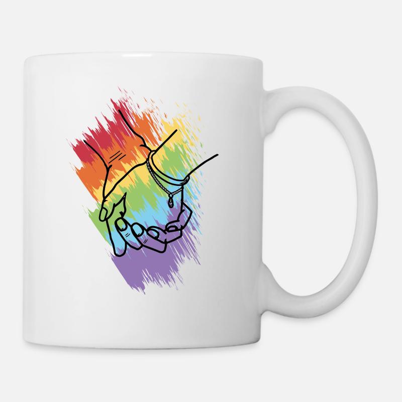 Hands hold rainbow 3 - Mug - white
