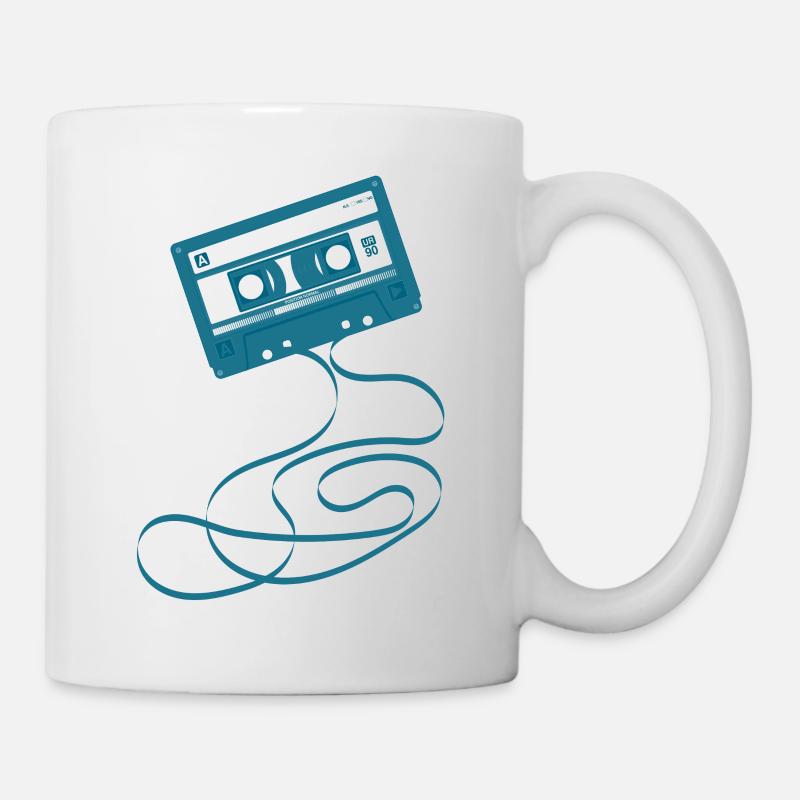 Kassette Blau - 80s Tape - Tasse - Weiß