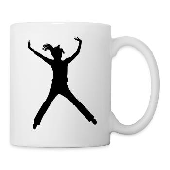 fitness frau silhouette - Tasse - Weiß - Rechts
