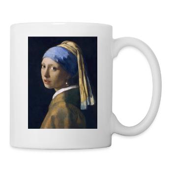 Jan Vermeer: Das Mädchen mit dem Perlenohrgehänge - Tasse - Weiß - Rechts