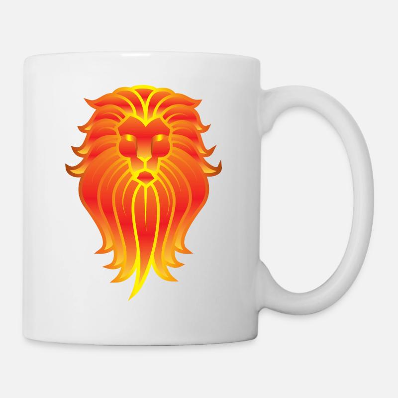 Lion en flammes - Mug blanc - blanc