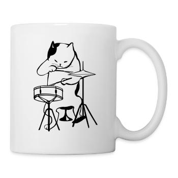 Mio le chat aux drums - Mug blanc - blanc - Droite