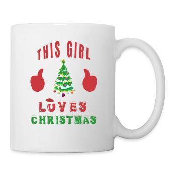 This Girl Loves Christmas Geschenk Weihnachtsbaum - Tasse - Weiß - Rechts