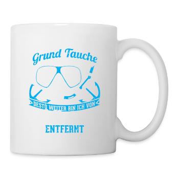Lustiges Taucher Tauchen Shirt Je Naher Ich - Tasse - Weiß - Rechts