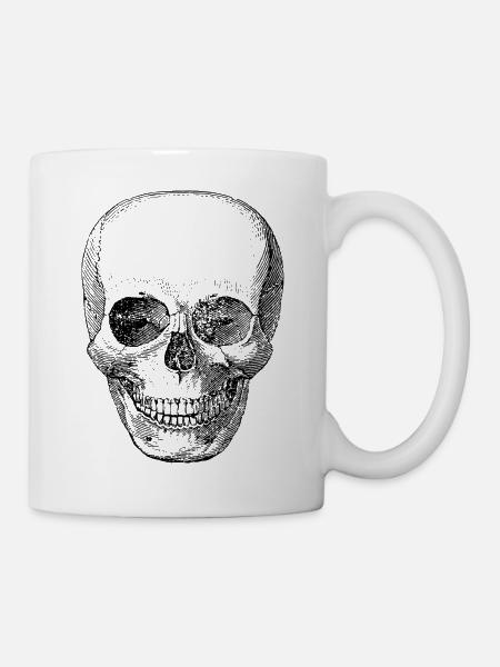 Cartoon-Schädel - Tasse - Weiß