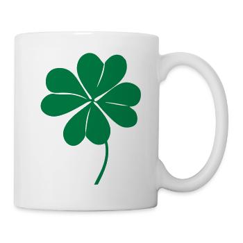 4. April Kleeblatt - Tasse - Weiß - Rechts