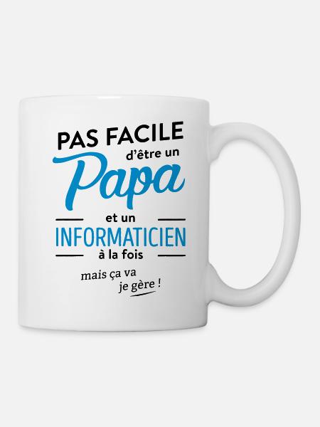 Papa informaticien - Mug blanc - blanc