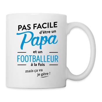Papa footballeur - Mug blanc - blanc - Droite