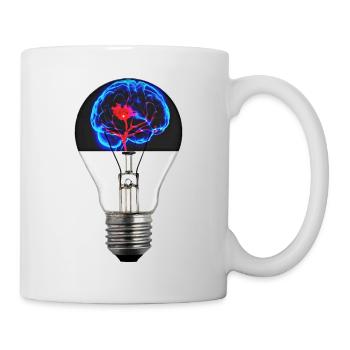 Glühbirne Gehirn Ideen - Tasse - Weiß - Rechts