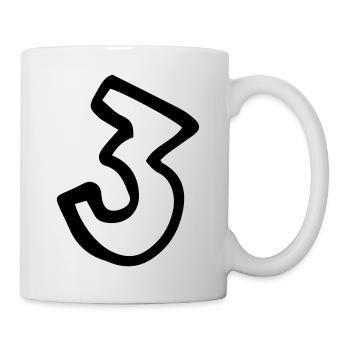 3, Geburtstag, Jubiläum, Jahrestag, - Tasse - Weiß - Rechts
