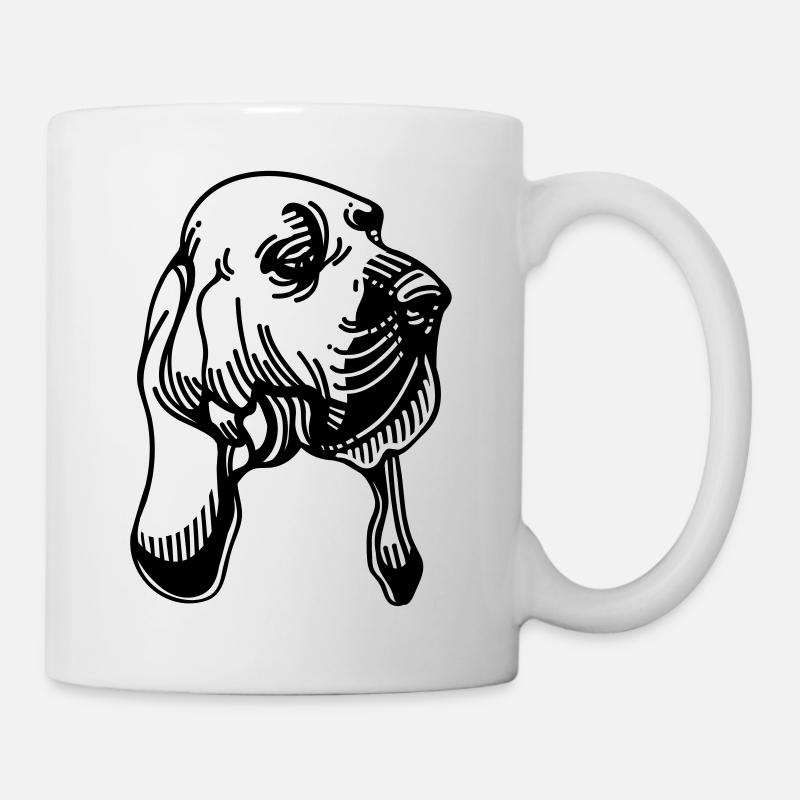 Bloodhound - Hunderasse - Tasse - Weiß