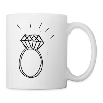 Diamant-Ring - Tasse - Weiß - Rechts
