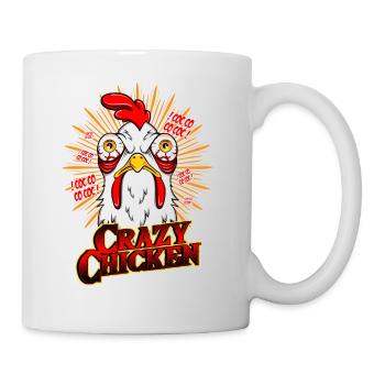 POULET FOU - Poulet drôle motif cadeau - Mug blanc - blanc - Droite