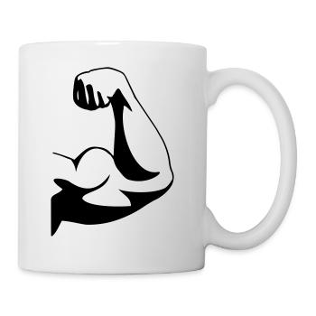 Bodybuilder Arm - Tasse - Weiß - Rechts