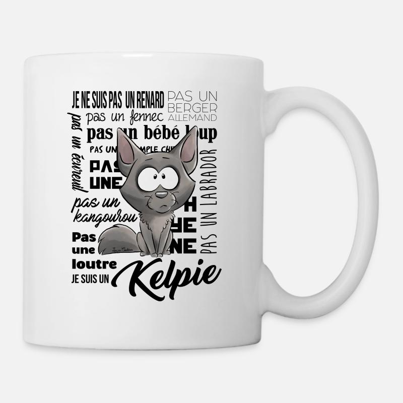 je Suis Kelpie Fawn - Noir FR - Mug blanc - blanc