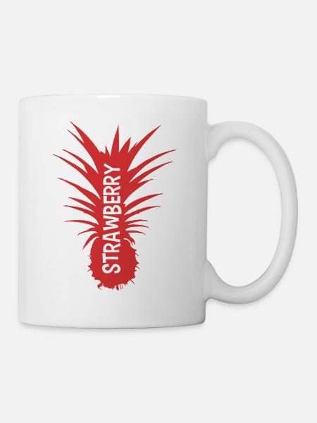 ErdbeereAnanas red cut - Tasse - Weiß