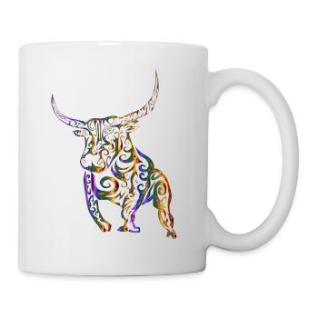 Der bunte Bulle - Tasse - Weiß - Rechts