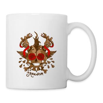 Skull with roses - Mug - white - Right