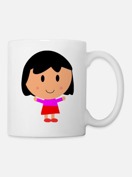 Mädchen Cartoon - Tasse - Weiß