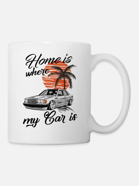 home is where my car is W201 190E - Tasse - Weiß