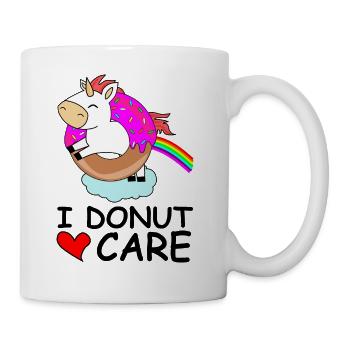 Je Donut soin arc licorne joli coeur doux - Mug blanc - blanc - Droite