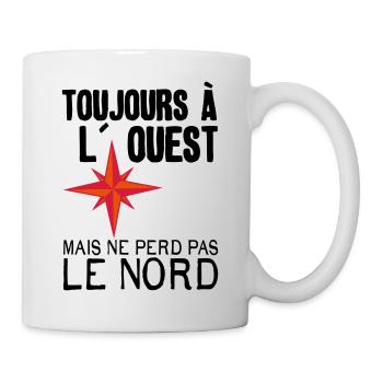 citation toujours ouest perd pas nord rose vents h - Mug blanc - blanc - Droite
