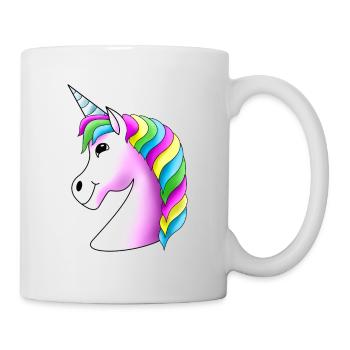 Pink unicorn with rainbow mane - Pebbles Kids - Mug - white - Right