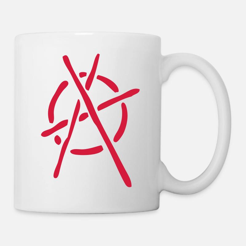 anarchy logo stencil - Mug blanc - blanc