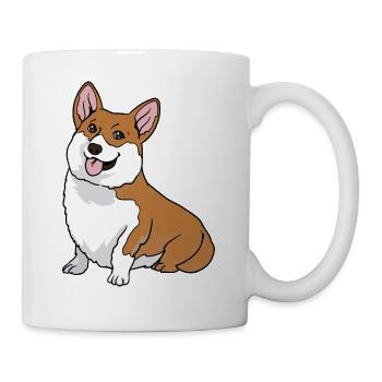 Welsh Corgi Pembroke Cardigan Hund - Tasse - Weiß - Rechts