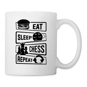 Eat Sleep Chess Repeat - Chess checkmate tactic - Mug - white - Right